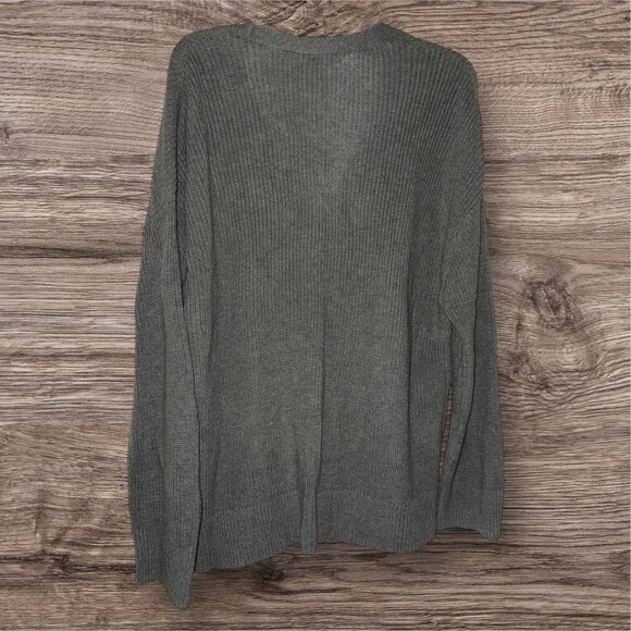 Hudson Los Angeles Solid Knit V Neck Gray Button Up Cardigan 100% Cotton XL - Picture 5 of 5